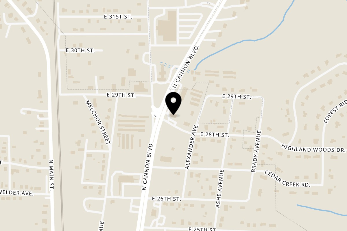 Map showing the location of The 29 Grill N Cannon Blvd on 2800 N Cannon Blvd in Kannapolis