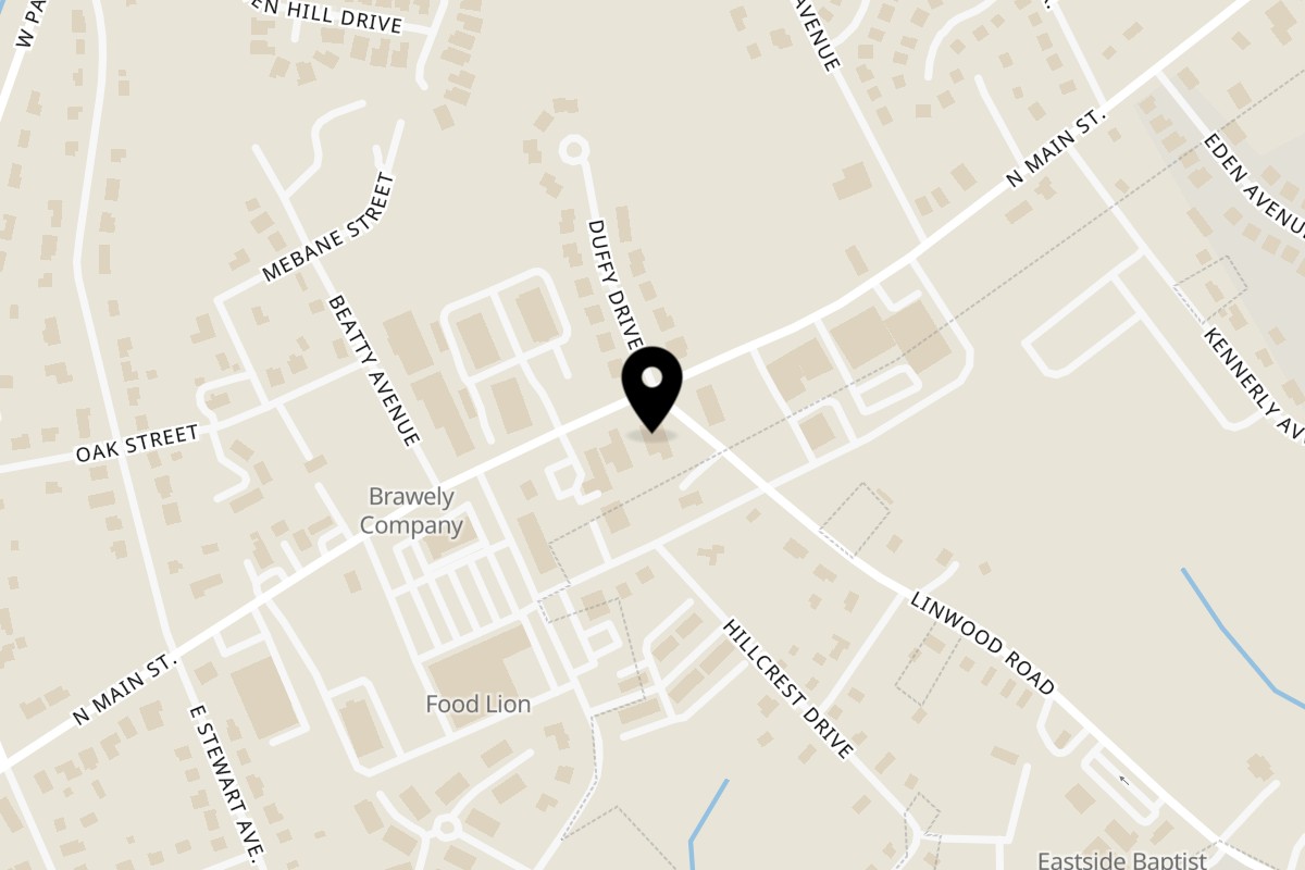 Map showing the location of The 29 Grill Mooresville on 1043 N Main St in Mooresville